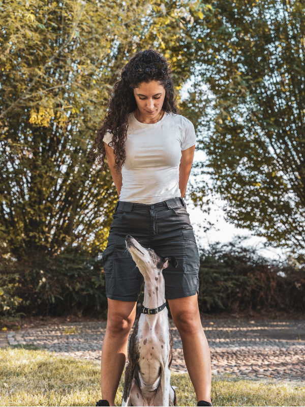 Dog trainer working with a golden retriever
